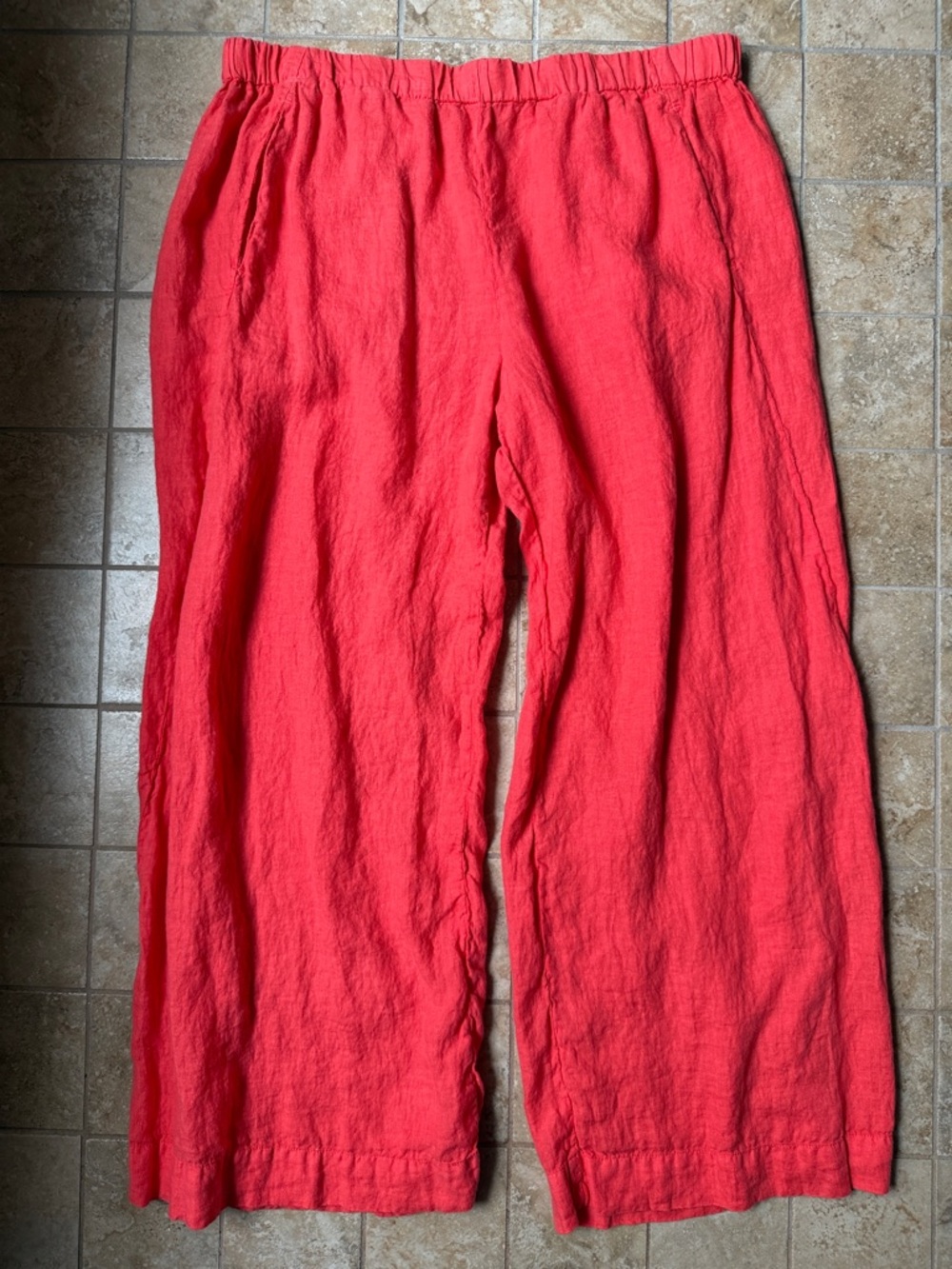 Anthropologie Lola Pure Linen Pull On Pant Velvet by Graham & Spencer Pockets XL